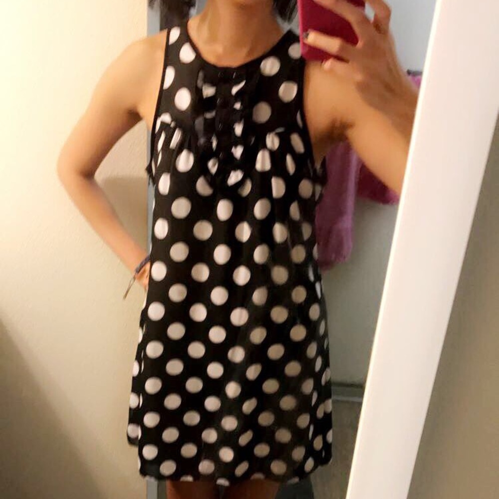Forever 21 French Black / White Polkadot Dress
